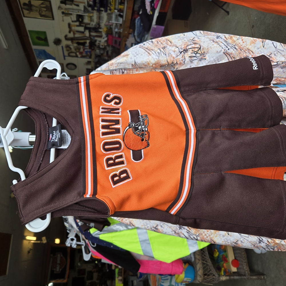 Reebok Athletic Dress Brown and Orange Short Sleeve Scoop Neck
